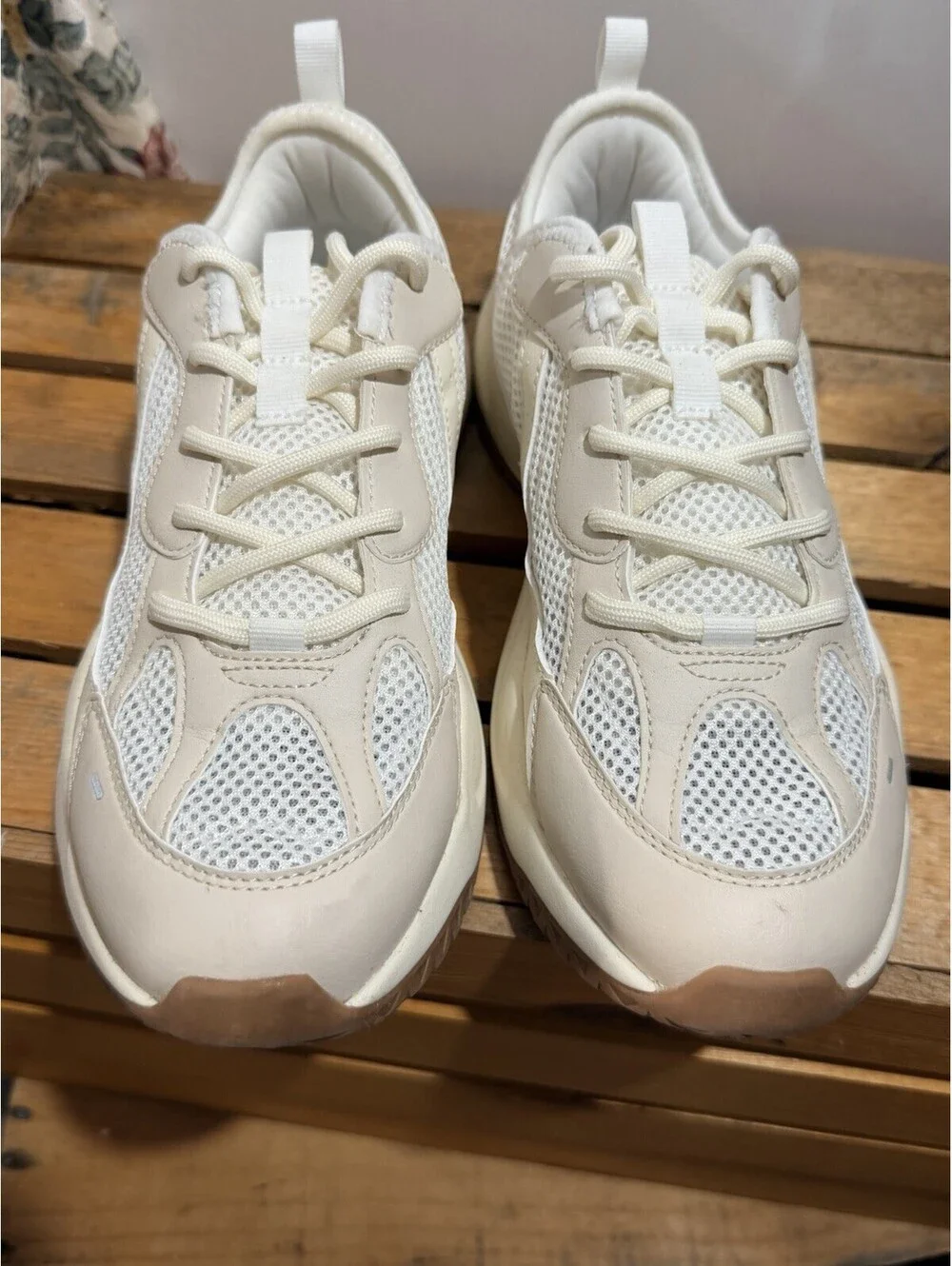 Lady’s Tennis Shoes Target Women’s Beige/White Athletic Sneakers Solid